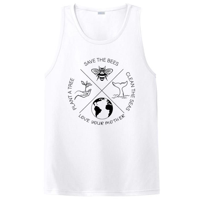 Earth Day Save The Bees Plant More Trees Clean The Seas PosiCharge Competitor Tank