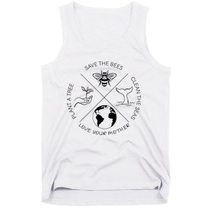 Earth Day Save The Bees Plant More Trees Clean The Seas Tank Top