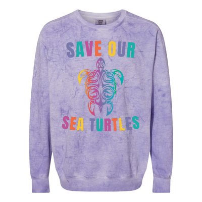 Earth Day, Save Our Sea Turtles, Sea Turtle Lover, Marine Life Colorblast Crewneck Sweatshirt