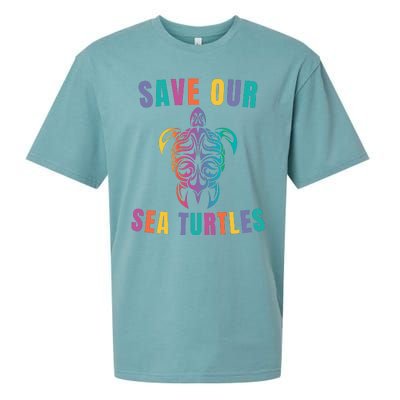 Earth Day, Save Our Sea Turtles, Sea Turtle Lover, Marine Life Sueded Cloud Jersey T-Shirt