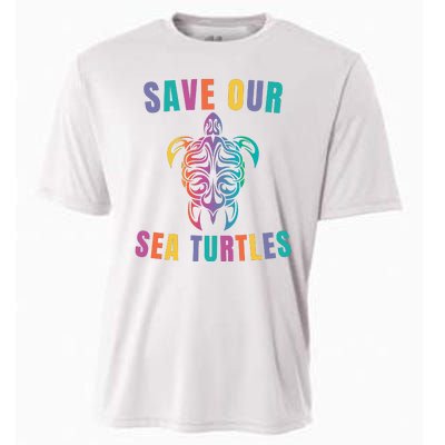 Earth Day, Save Our Sea Turtles, Sea Turtle Lover, Marine Life Cooling Performance Crew T-Shirt