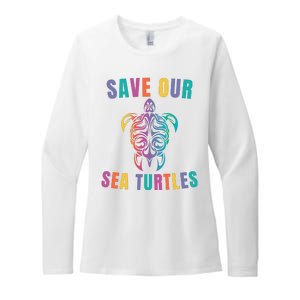 Earth Day, Save Our Sea Turtles, Sea Turtle Lover, Marine Life Womens CVC Long Sleeve Shirt