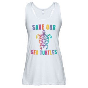 Earth Day, Save Our Sea Turtles, Sea Turtle Lover, Marine Life Ladies Essential Flowy Tank