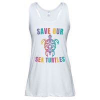 Earth Day, Save Our Sea Turtles, Sea Turtle Lover, Marine Life Ladies Essential Flowy Tank