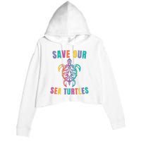 Earth Day, Save Our Sea Turtles, Sea Turtle Lover, Marine Life Crop Fleece Hoodie