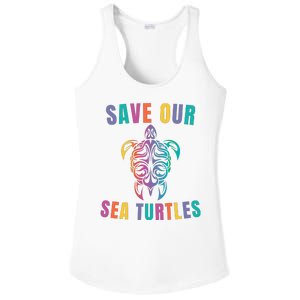 Earth Day, Save Our Sea Turtles, Sea Turtle Lover, Marine Life Ladies PosiCharge Competitor Racerback Tank