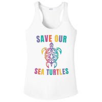 Earth Day, Save Our Sea Turtles, Sea Turtle Lover, Marine Life Ladies PosiCharge Competitor Racerback Tank