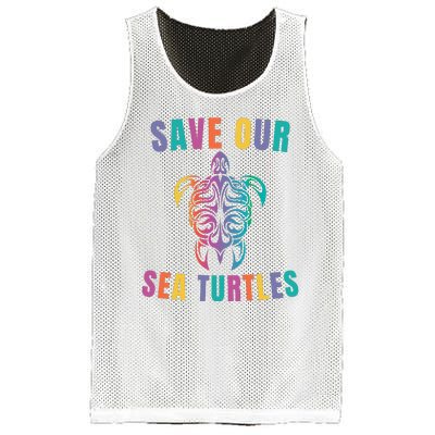 Earth Day, Save Our Sea Turtles, Sea Turtle Lover, Marine Life Mesh Reversible Basketball Jersey Tank