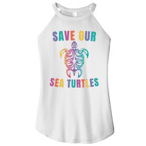 Earth Day, Save Our Sea Turtles, Sea Turtle Lover, Marine Life Women's Perfect Tri Rocker Tank