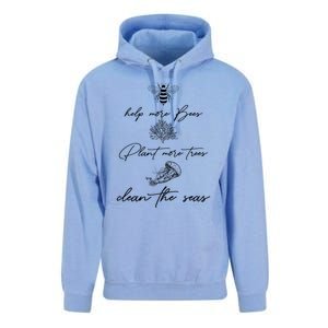 Earth Day Save The Bees Clean The Seas Plant More Trees Meaningful Gift Unisex Surf Hoodie