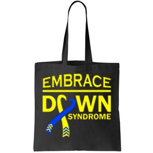 Embrace Down Syndrome Awareness Ribbon Gift Tote Bag