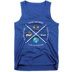 Earth Day Save The Bees Plant More Trees Clean The Seas Great Gift Tank Top