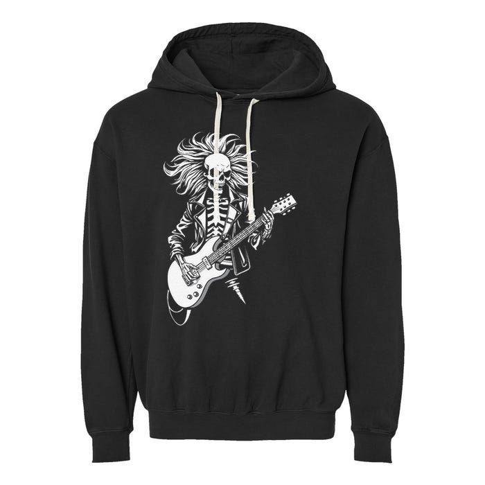 Edgy Dynamic Skeleton Garment-Dyed Fleece Hoodie