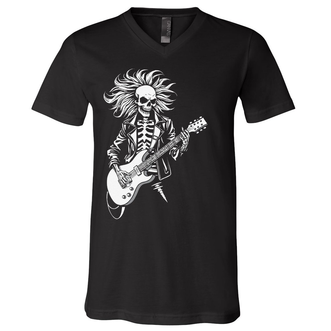 Edgy Dynamic Skeleton V-Neck T-Shirt