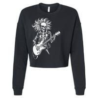 Edgy Dynamic Skeleton Cropped Pullover Crew
