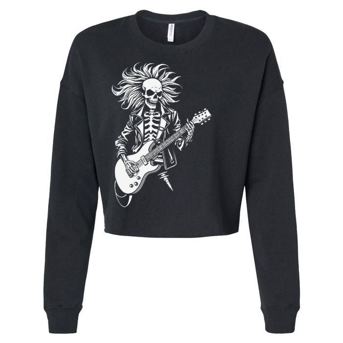 Edgy Dynamic Skeleton Cropped Pullover Crew
