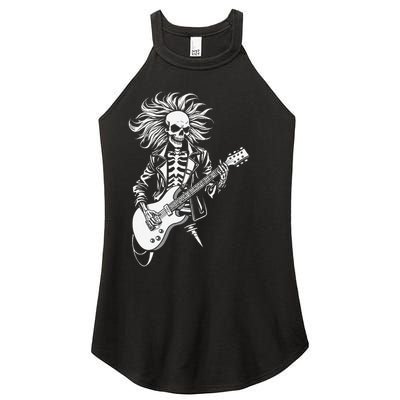 Edgy Dynamic Skeleton Women's Perfect Tri Rocker Tank