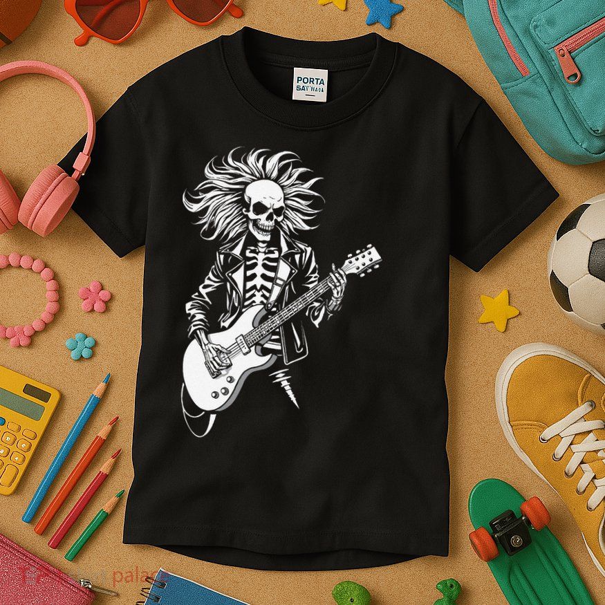 Edgy Dynamic Skeleton Kids T-Shirt