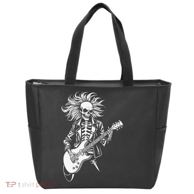 Edgy Dynamic Skeleton Zip Tote Bag
