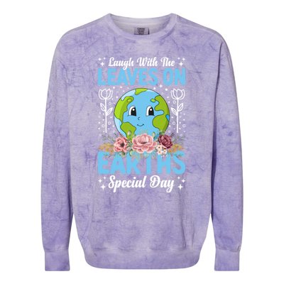 Earth Day Special Laugh With The Leaves On Colorblast Crewneck Sweatshirt