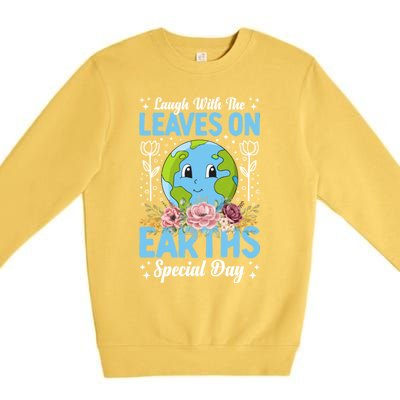 Earth Day Special Laugh With The Leaves On Premium Crewneck Sweatshirt