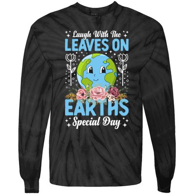 Earth Day Special Laugh With The Leaves On Tie-Dye Long Sleeve Shirt