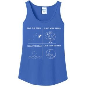 Earth Day Save The Bees Plant More Trees Clean The Seas Great Gift Ladies Essential Tank