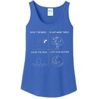 Earth Day Save The Bees Plant More Trees Clean The Seas Great Gift Ladies Essential Tank