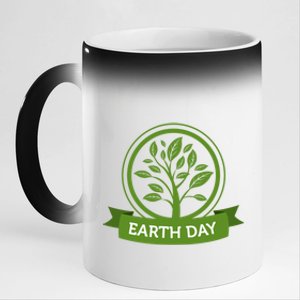 Earth Day Tree 11oz Black Color Changing Mug