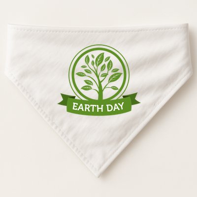 Earth Day Tree USA-Made Doggie Bandana