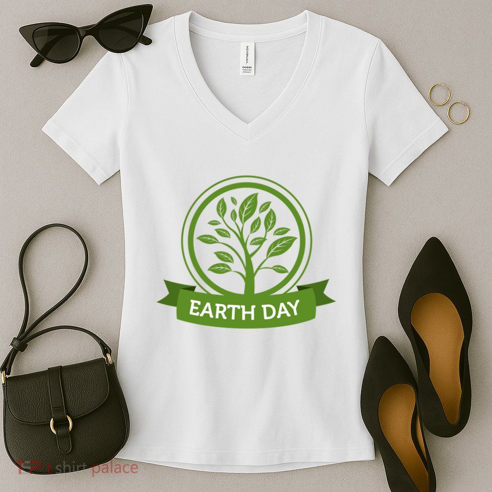 Earth Day Tree Women's V-Neck T-Shirt