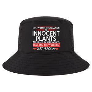 Every Day Thousands Of Innocent Plants Are Killed By Vegetarians Eat Bacon Cool Comfort Performance Bucket Hat