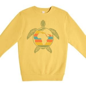 Earth Day Turtle Retro Premium Crewneck Sweatshirt