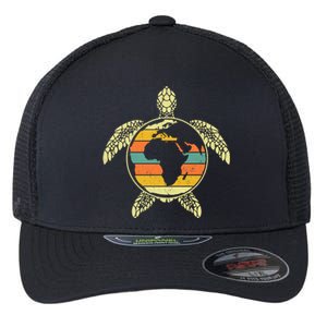 Earth Day Turtle Retro Flexfit Unipanel Trucker Cap