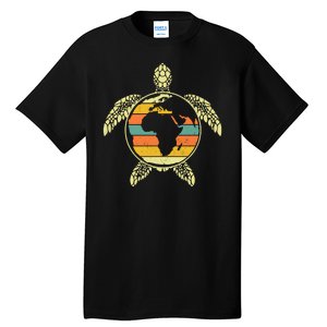 Earth Day Turtle Retro Tall T-Shirt