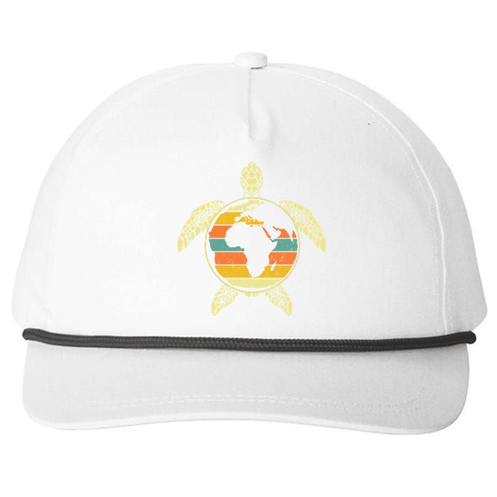 Earth Day Turtle Retro Snapback Five-Panel Rope Hat