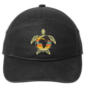 Earth Day Turtle Retro 7-Panel Snapback Hat