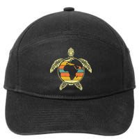 Earth Day Turtle Retro 7-Panel Snapback Hat