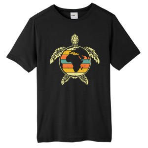 Earth Day Turtle Retro Tall Fusion ChromaSoft Performance T-Shirt