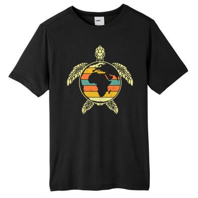 Earth Day Turtle Retro Tall Fusion ChromaSoft Performance T-Shirt