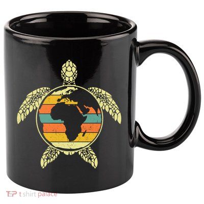 Earth Day Turtle Retro 11oz C Handle Ceramic Mug