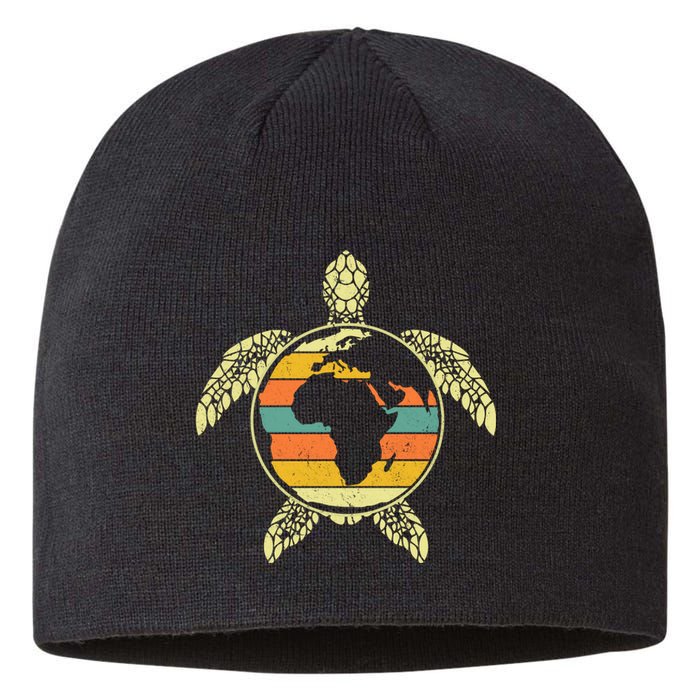 Earth Day Turtle Retro Sustainable Beanie