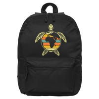 Earth Day Turtle Retro 16 in Basic Backpack