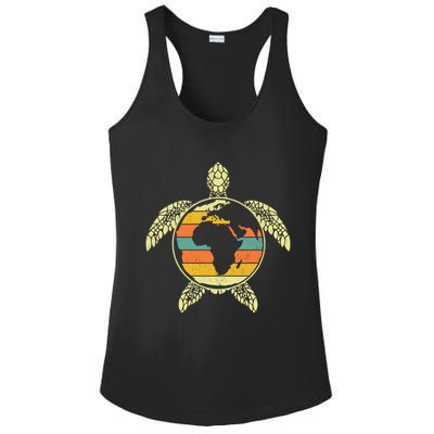 Earth Day Turtle Retro Ladies PosiCharge Competitor Racerback Tank