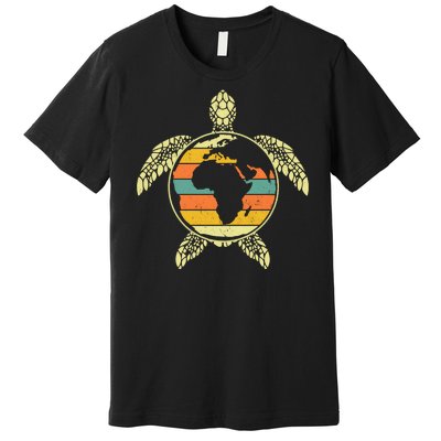 Earth Day Turtle Retro Premium T-Shirt