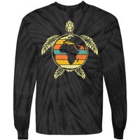 Earth Day Turtle Retro Tie-Dye Long Sleeve Shirt