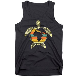 Earth Day Turtle Retro Tank Top