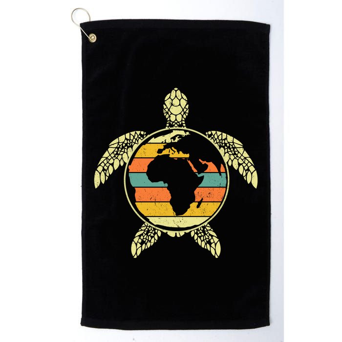 Earth Day Turtle Retro Golf Towel