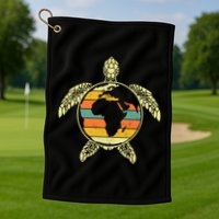 Earth Day Turtle Retro Golf Towel