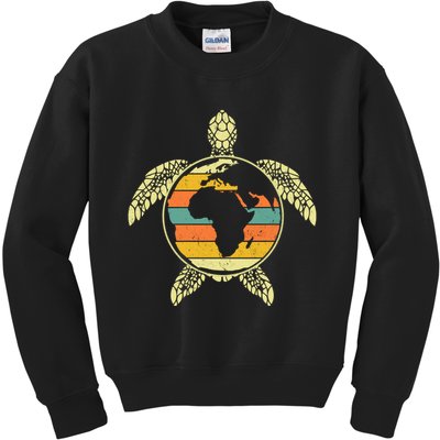 Earth Day Turtle Retro Kids Sweatshirt